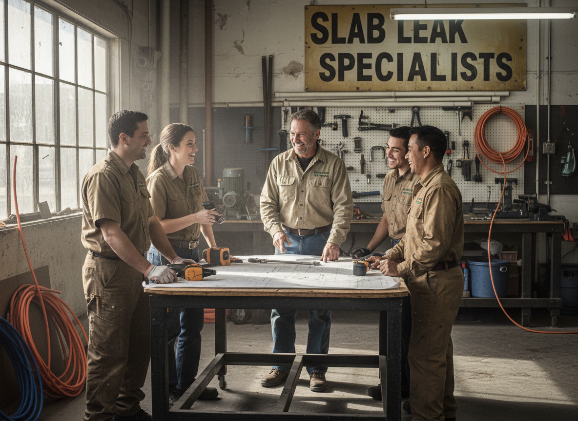 The Greenacres Slab Leak Repair Work team at work in Greenacres