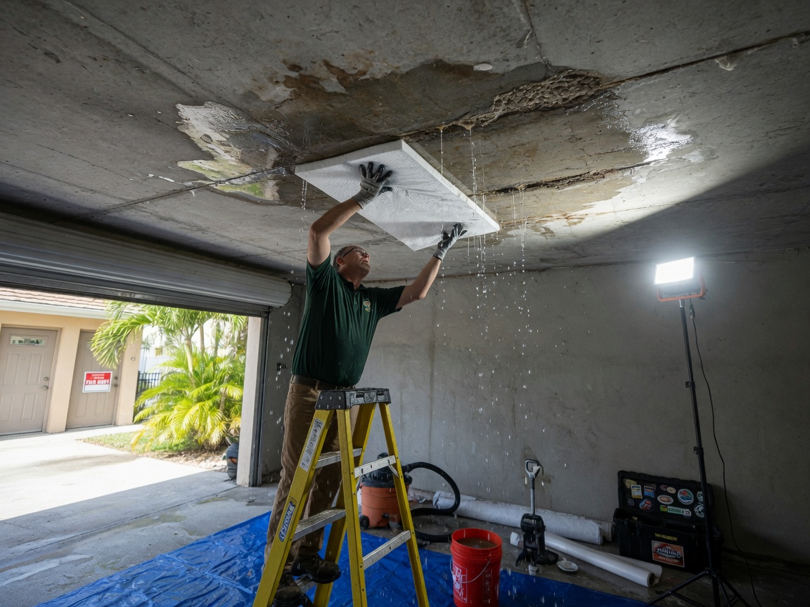 Water Leaking Through the Concrete Slab in Greenacres